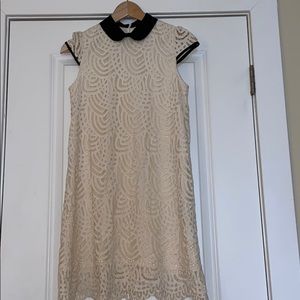 NWT Zara Cream Lace Cap Sleeve Mini Dress